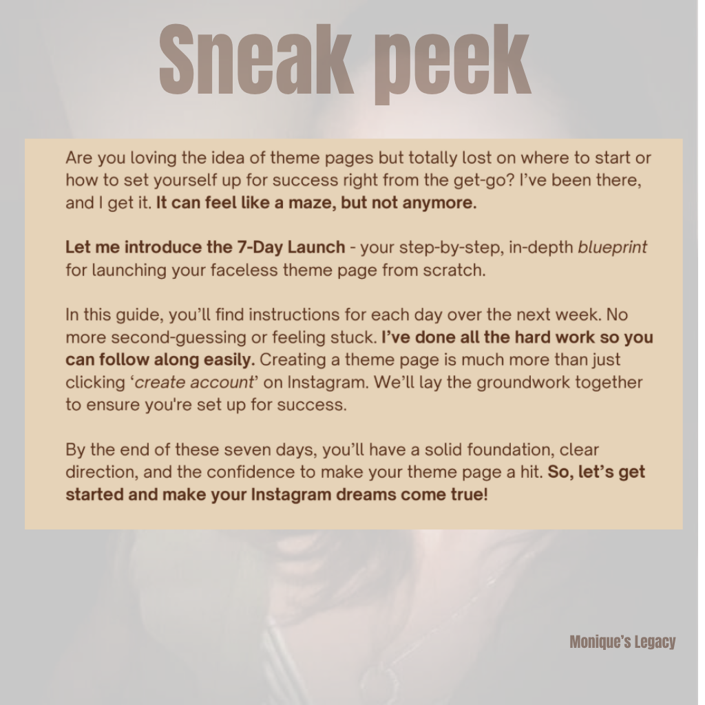 7 Day Launch Blueprint - Faceless Business queen - Freebie