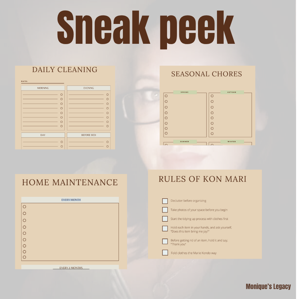 Decluttering and cleaning planner